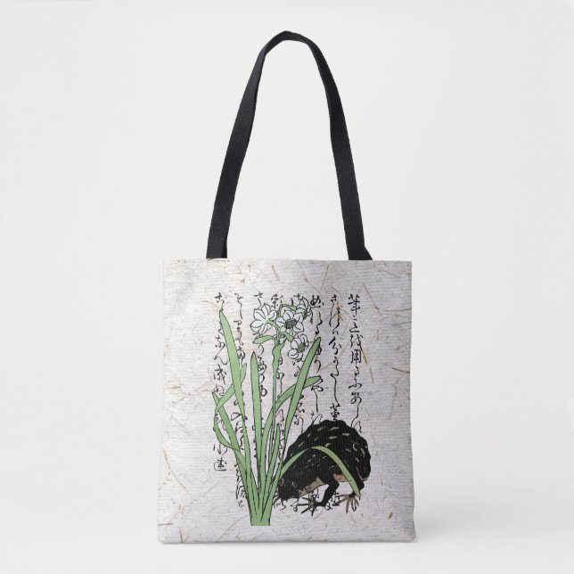 Bolsa Tote Sapo Toad Botânico Japonês do Século XVIII  (Frente)
