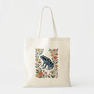 Bolsa Tote Sapo Veneno Azul Flor Fofa Sapo Amante