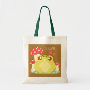 Bolsa Tote Sapo Verde Bonito Sentado Na Natureza