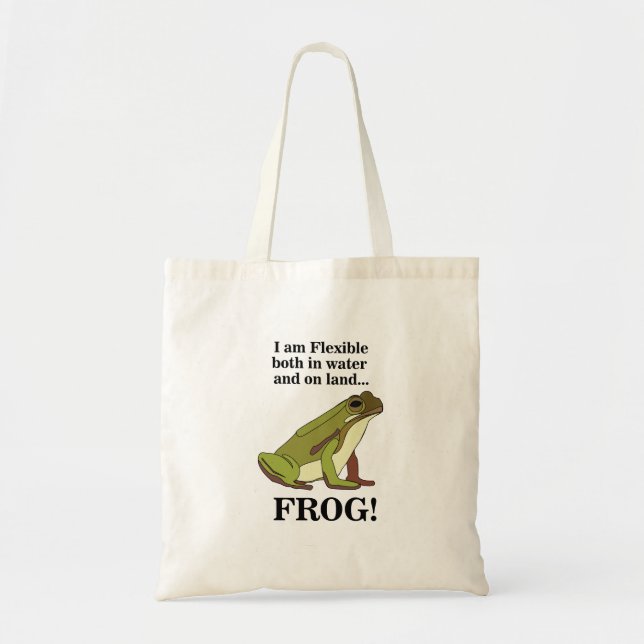 Bolsa Tote Sapo Verde Engraçado (Frente)