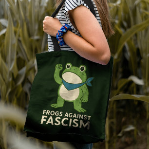Bolsa Tote Sapos Contra o Fascismo Protesto do Sapo de Portla
