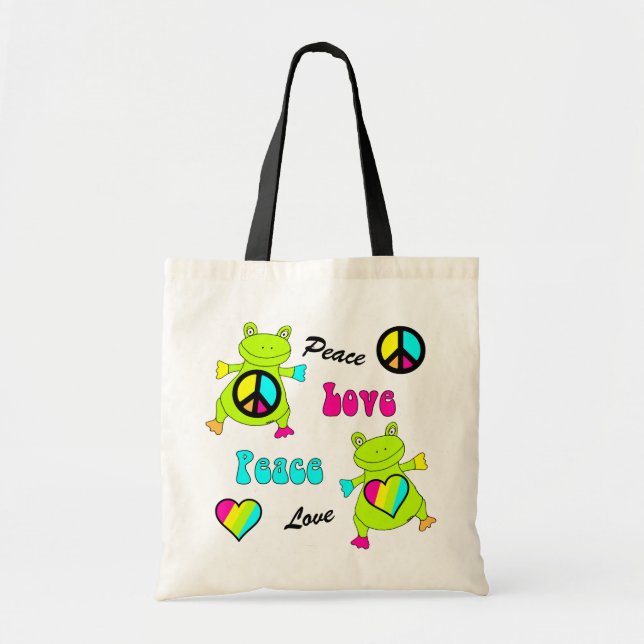 Bolsa Tote Sapos da paz e do amor (Frente)