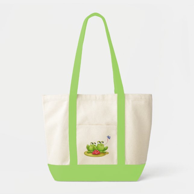 Bolsa Tote Sapos em um saco da almofada de Lilly (Frente)