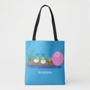 Bolsa Tote sapos engraçados bonitos ilustram desenhos animad
