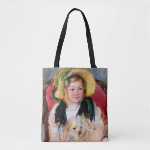 Bolsa Tote Sara com seu cachorro, Cassatt