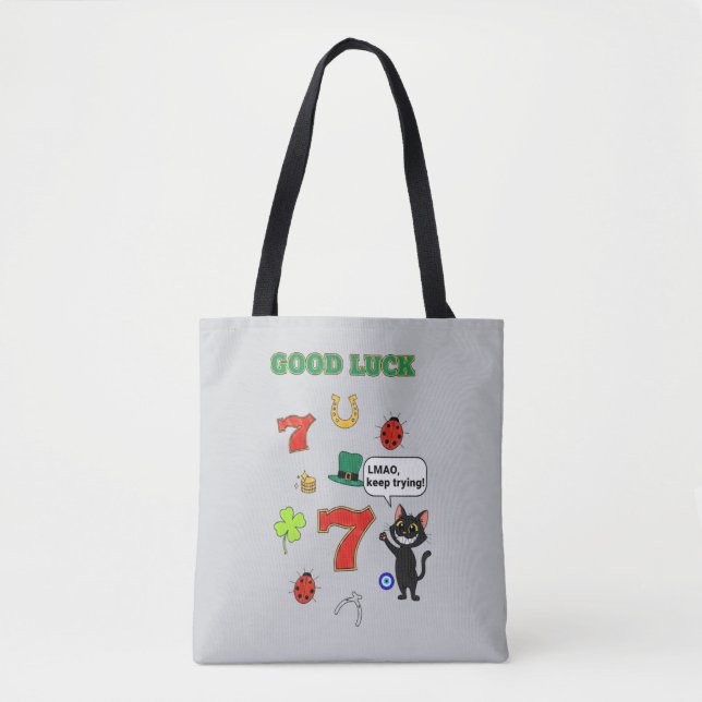 Bolsa Tote Sarcastic black cat  and Lucky charms (Frente)