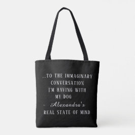 Bolsa Tote Sarcástico Introvertido Personalizado Pet & Nome M