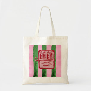 Bolsa Tote Sardinha de Aquarela Divertida e Listrada