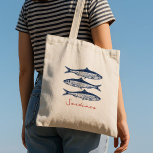 Bolsa Tote Sardinha Pescador Estético Costeiro