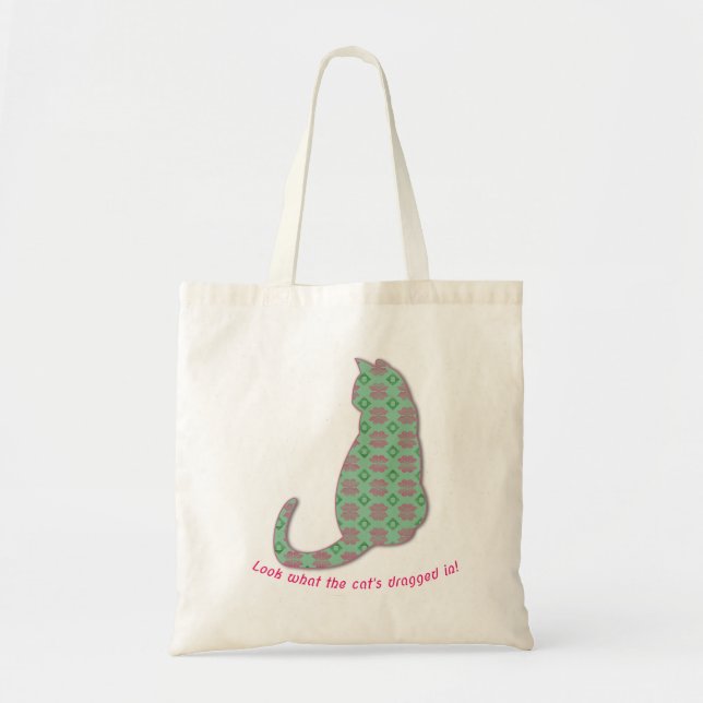 Bolsa Tote Sashiko cat, 刺し子風猫 (Frente)