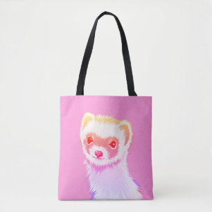 Bolsa Tote Sassy Ferret Em Cores Do Arco-Íris