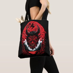Bolsa Tote Satã   Design de Gráfico da Cabeça de Demônio