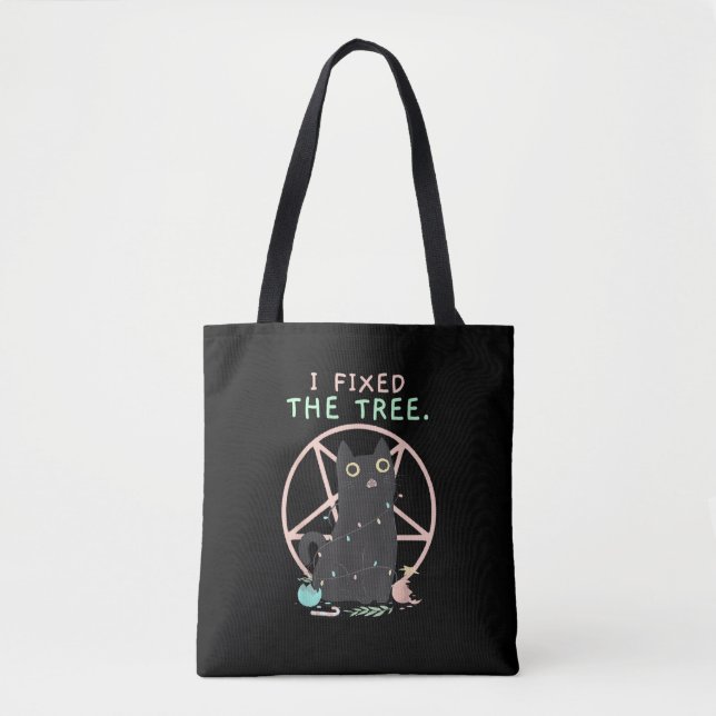 Bolsa Tote Satanás Demon Cat - Cristo de Gótico de Pastel Cut (Frente)