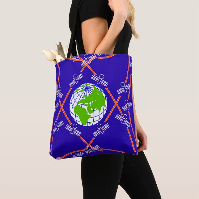 Bolsa Tote Satélites orbitando a Terra (Criador carregado)