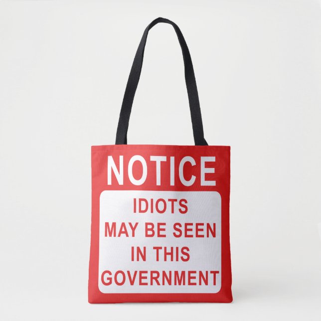 Bolsa Tote Sátira Política - Ídiotas Engraçados no Governo. (Frente)