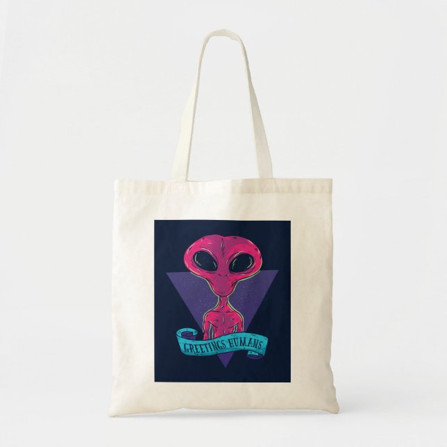 Bolsa Tote Saudações Alienígena Humans (Frente)