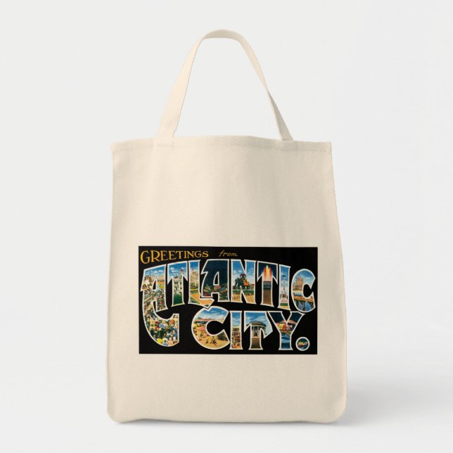 Bolsa Tote Saudações da Cidade do Atlântico (Frente)
