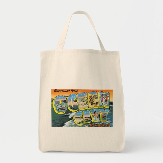 Bolsa Tote Saudações Da Ocean City, NJ (Frente)