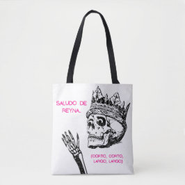 BOLSA TOTE SAUDAÇÕES DA REYNA, LONGO LONGO, CURTO, CURTO.