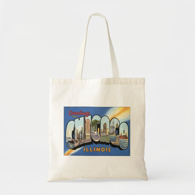 Bolsa Tote Saudações De Chicago Illinois (Frente)