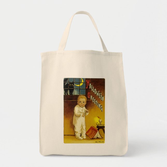 Bolsa Tote Saudações de Halloween (Frente)