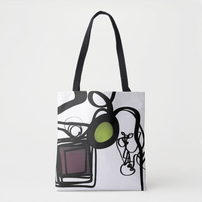Bolsa Tote Saudações de Philydion: Abstrato Black & White (Frente)