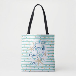 Bolsa Tote "Saudações do SEAson" Tropicais Rasgos e Pontos