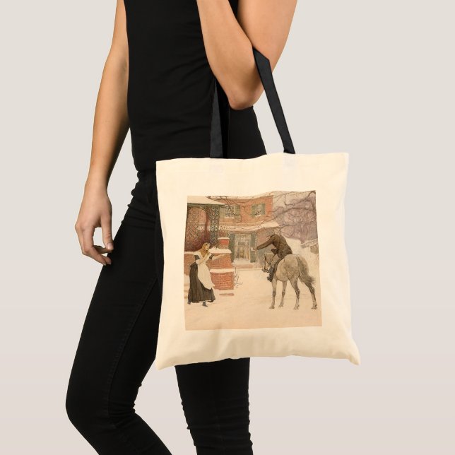 Bolsa Tote Saudando o Carteiro por Robert Walker Macbeth (Frente (produto))