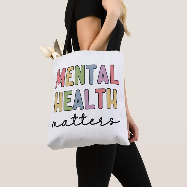 Bolsa Tote Saúde Mental Importa | Conscientização da Saúde Me (Close Up)