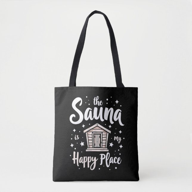 Bolsa Tote Sauna é meu lugar feliz (Frente)
