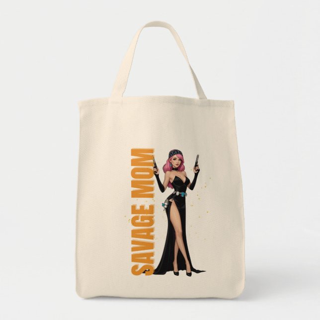 Bolsa Tote Savage Mãe Tote Bag | Bold Fashionista Mãe Present (Frente)