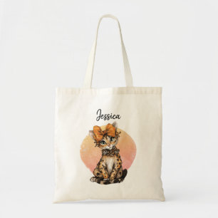 Bolsa Tote Savannah Cat Halloween Personalizado