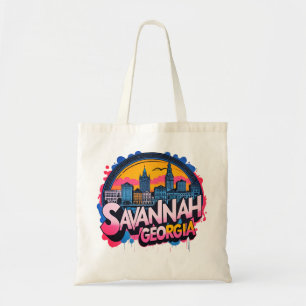 Bolsa Tote Savannah Georgia Skyline