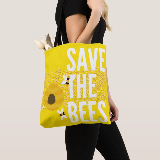 Bolsa Tote SAve o POTE de mel das abelhas HONEYCOMB (Close Up)