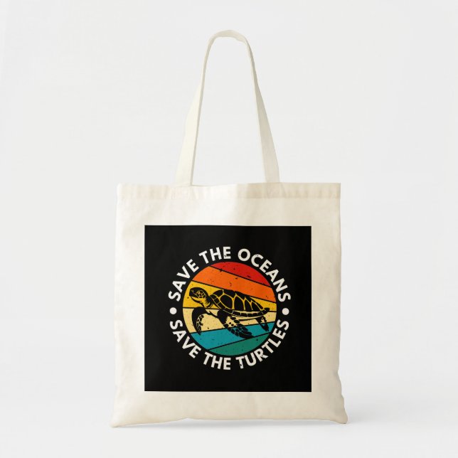 Bolsa Tote Save The Oceans Save The Turtles (Frente)