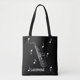 Bolsa Tote Saxofone das notas musicais