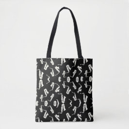 Bolsa Tote Saxofone Jazz Preto E Branco