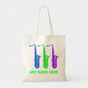 Bolsa Tote Saxofones de néon PERSONALIZADOS!  Adicione todo 