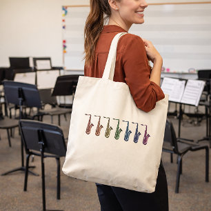 Bolsa Tote Saxofones Tenor Arco-íris