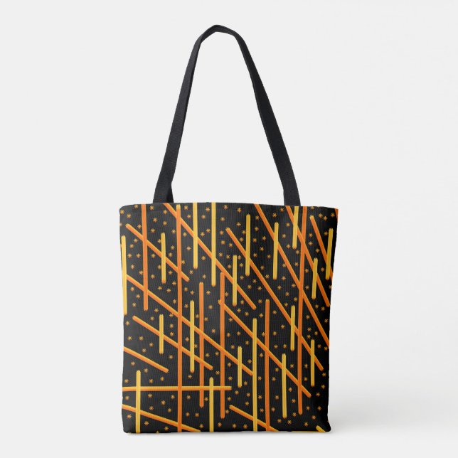 Bolsa Tote Say Cheese And Macaroni Cheesy Orange On Black Art (Verso)