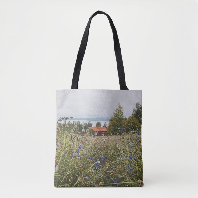 Bolsa Tote Scandi cottage by the lake (Frente)