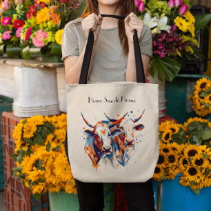 Bolsa Tote Scandi Farmhouse Cattle, costume