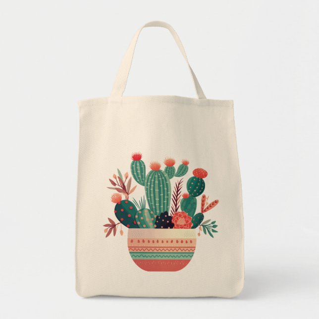 Bolsa Tote Scandinávia Succulent Tote Bag (Frente)