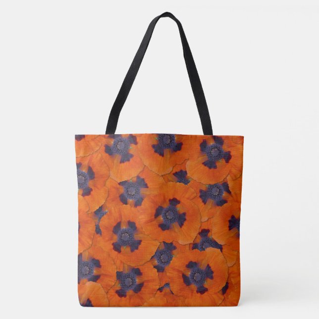 Bolsa Tote Scarlet Orange Poppy Sem Costura (Frente)