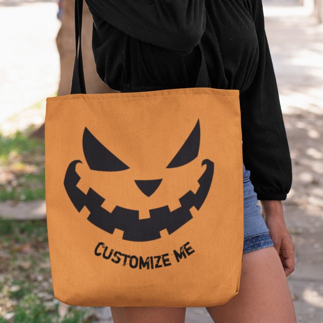 Bolsa Tote Scary Jack O Lanterna Festa Personalizada do Dia d (Criador carregado)