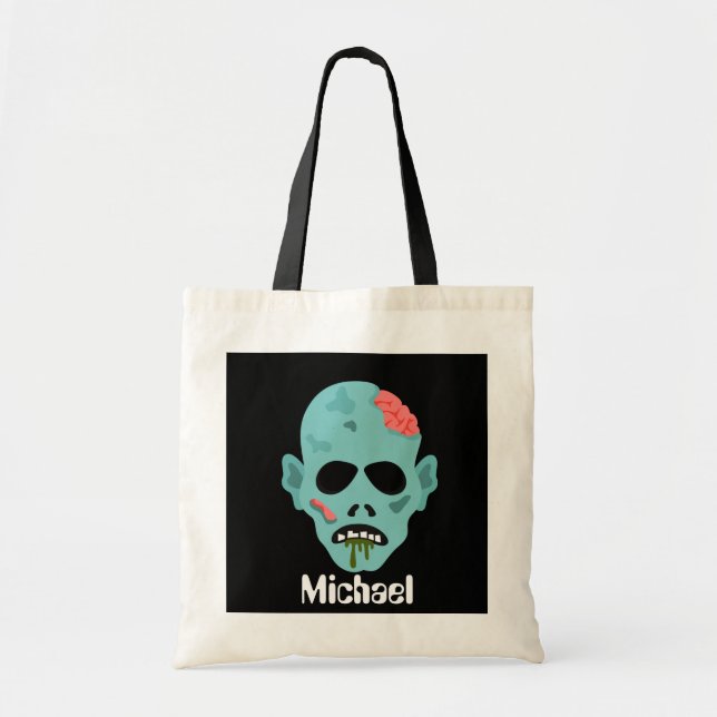 Bolsa Tote Scary Monster adicione nome ao saco de truques de  (Frente)