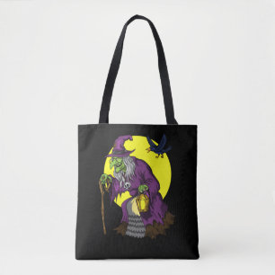 Bolsa Tote Scary Witch Spooky Raven Halloween