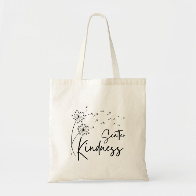 Bolsa Tote Scatter Kindness Cardíaco Dandelion Tote Bag (Frente)
