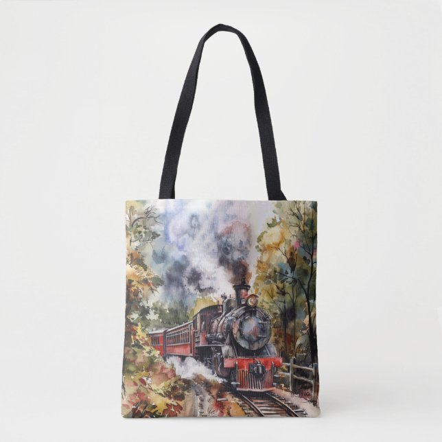 Bolsa Tote Scenic Landscape with Train (Frente)