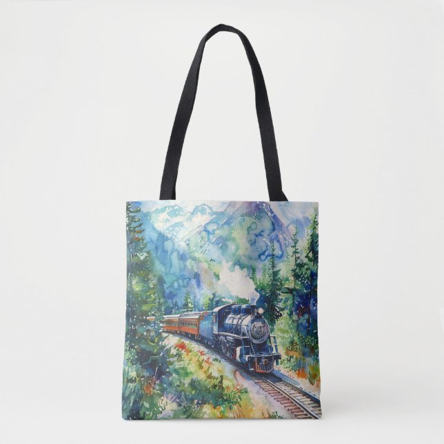 Bolsa Tote Scenic Landscape with Train (Frente)